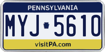 PA license plate MYJ5610