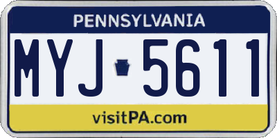 PA license plate MYJ5611