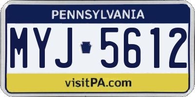 PA license plate MYJ5612