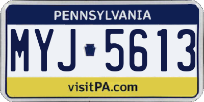 PA license plate MYJ5613
