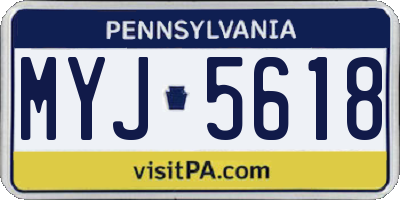 PA license plate MYJ5618