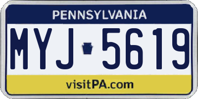 PA license plate MYJ5619
