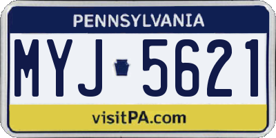 PA license plate MYJ5621
