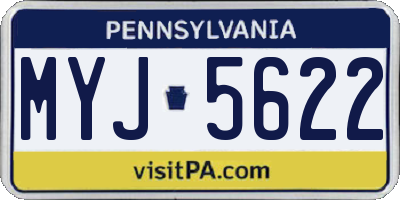 PA license plate MYJ5622