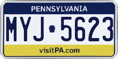 PA license plate MYJ5623