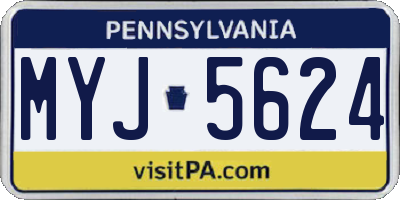 PA license plate MYJ5624