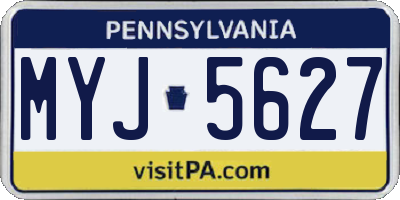 PA license plate MYJ5627