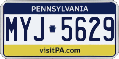 PA license plate MYJ5629
