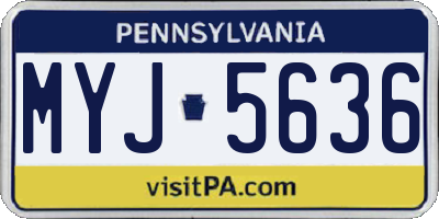PA license plate MYJ5636