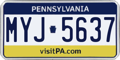 PA license plate MYJ5637