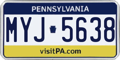 PA license plate MYJ5638