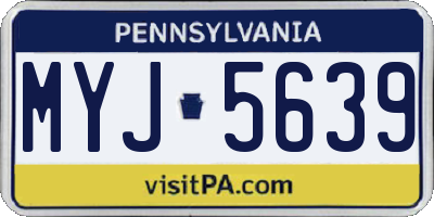 PA license plate MYJ5639