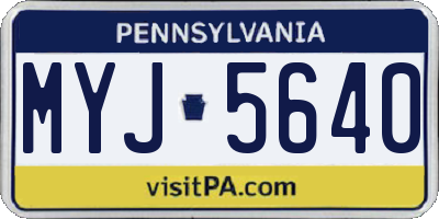 PA license plate MYJ5640