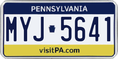 PA license plate MYJ5641