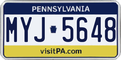 PA license plate MYJ5648