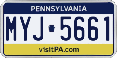 PA license plate MYJ5661