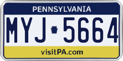 PA license plate MYJ5664