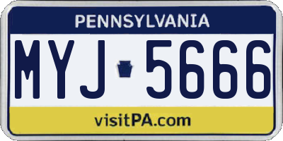 PA license plate MYJ5666