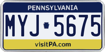 PA license plate MYJ5675