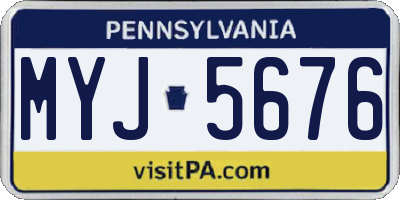 PA license plate MYJ5676