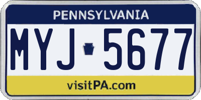 PA license plate MYJ5677