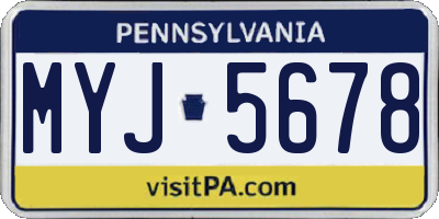 PA license plate MYJ5678