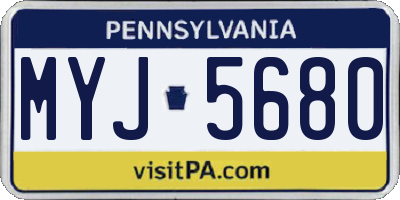 PA license plate MYJ5680