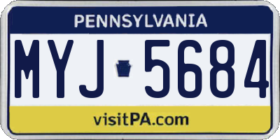 PA license plate MYJ5684