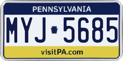 PA license plate MYJ5685