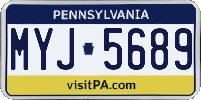 PA license plate MYJ5689
