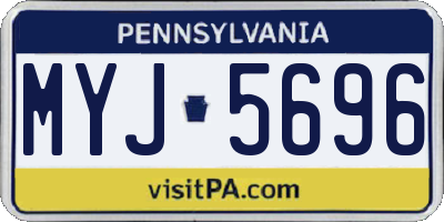 PA license plate MYJ5696