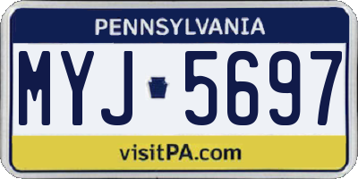 PA license plate MYJ5697