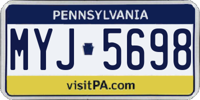 PA license plate MYJ5698