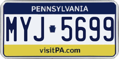 PA license plate MYJ5699