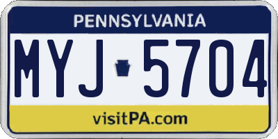 PA license plate MYJ5704