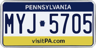 PA license plate MYJ5705