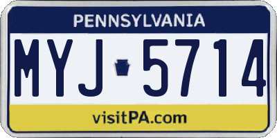 PA license plate MYJ5714