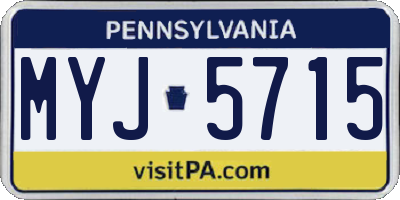 PA license plate MYJ5715