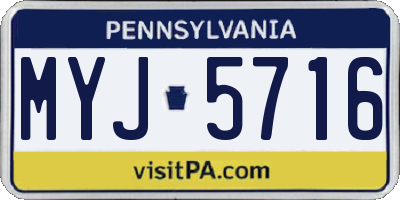 PA license plate MYJ5716