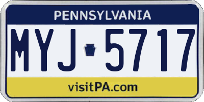 PA license plate MYJ5717