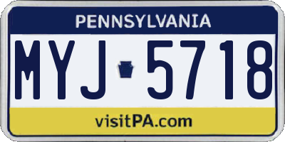PA license plate MYJ5718