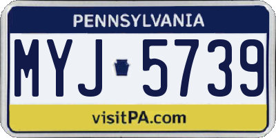 PA license plate MYJ5739