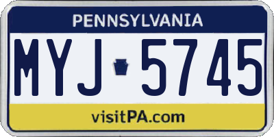 PA license plate MYJ5745