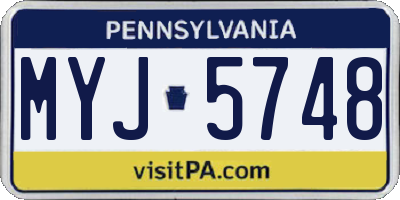 PA license plate MYJ5748