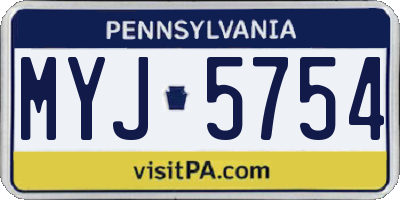 PA license plate MYJ5754