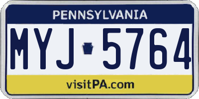 PA license plate MYJ5764