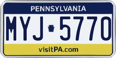 PA license plate MYJ5770