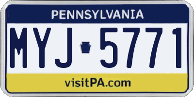 PA license plate MYJ5771