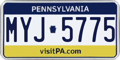 PA license plate MYJ5775