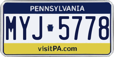 PA license plate MYJ5778